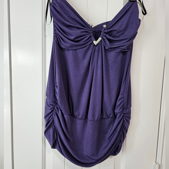 Torrid Shimmer Strapless Top sz 0 - Picture 2 of 7